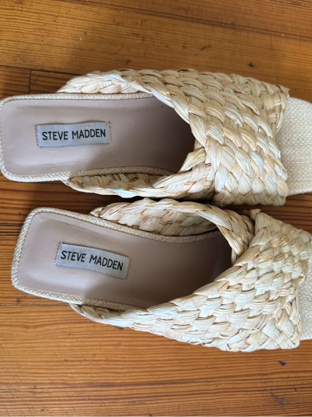Steve Madden Braided Natural Slide Mules